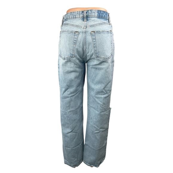 Abercrombie & Fitch 90's Relaxed Blue Distressed Wide Leg Denim Jeans Pants 27 - Picture 2 of 4